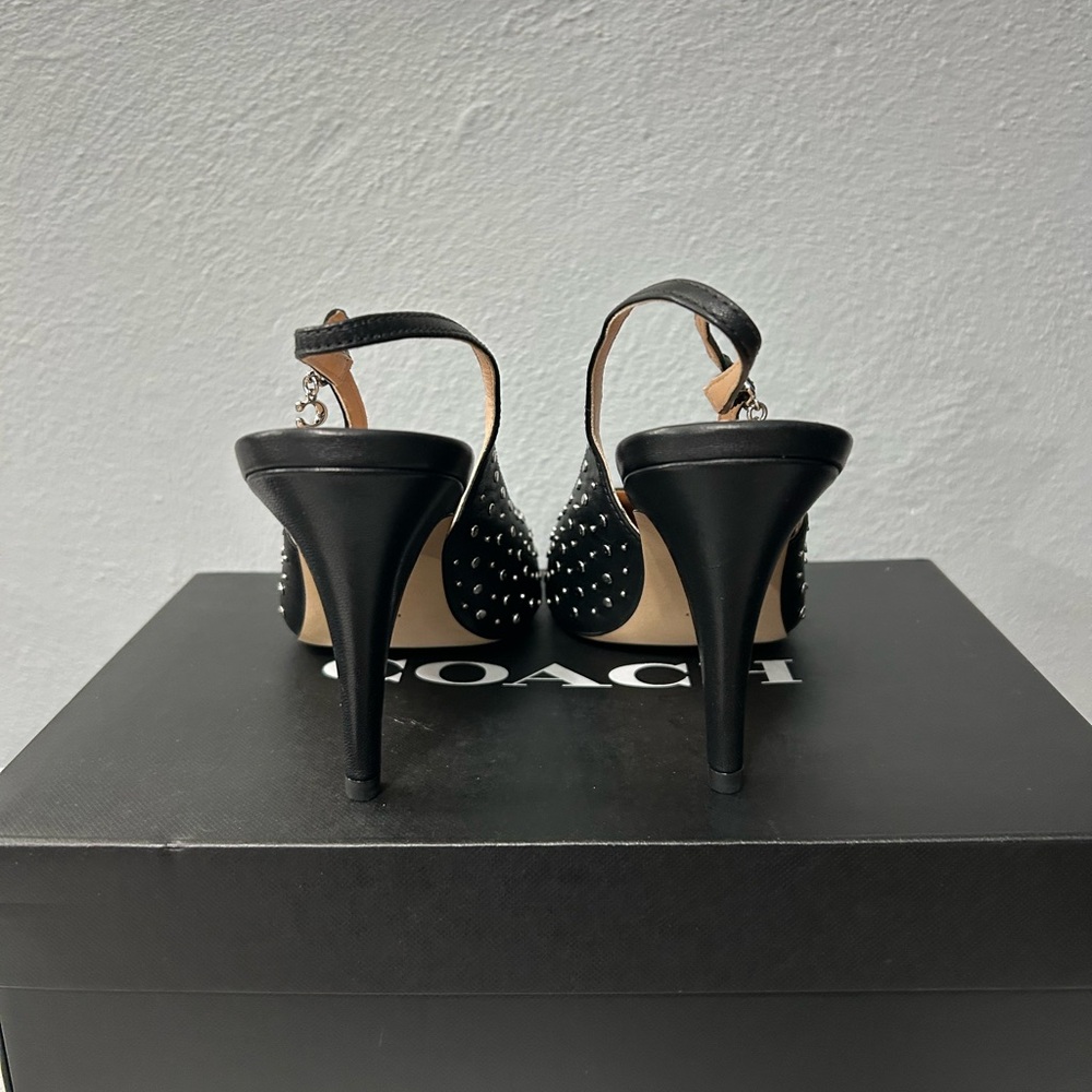 Coach Black Studded Slingback Pumps - Picture 2 of 4